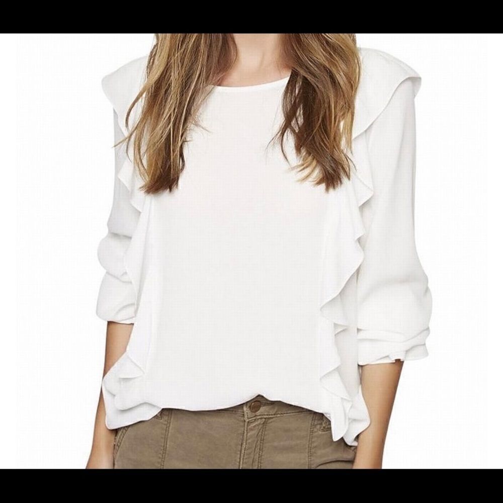 Sanctuary Ruffled LongSleeve Shirt Sz X Small NWT